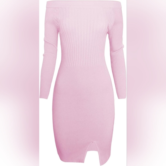 NWT Slim Fit Rib Knit Boat Neck Stretch Bodycon Dress Small - Picture 2 of 13